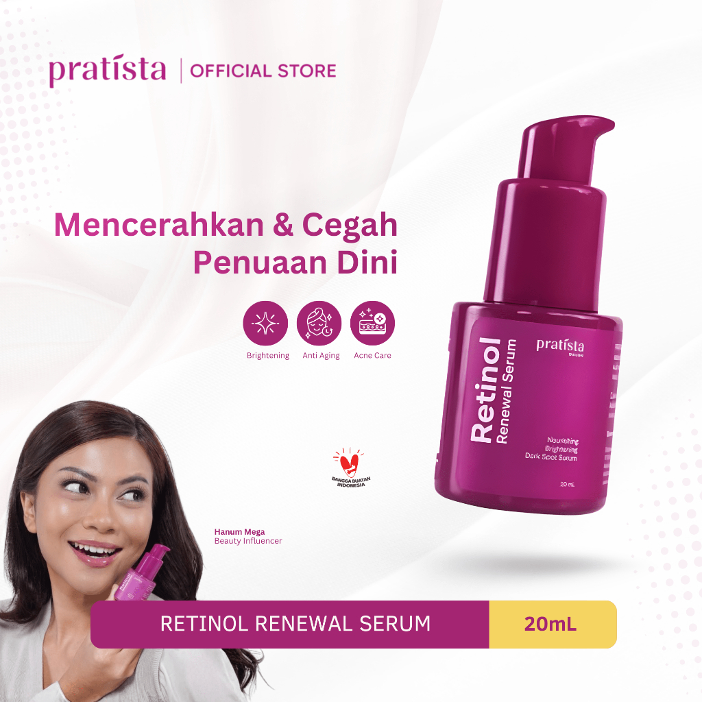 Pratista - Retinol Renewal Serum 20ml Membantu Mencerahkan Wajah Merawat Jerawat Komedo dan Anti-Agi