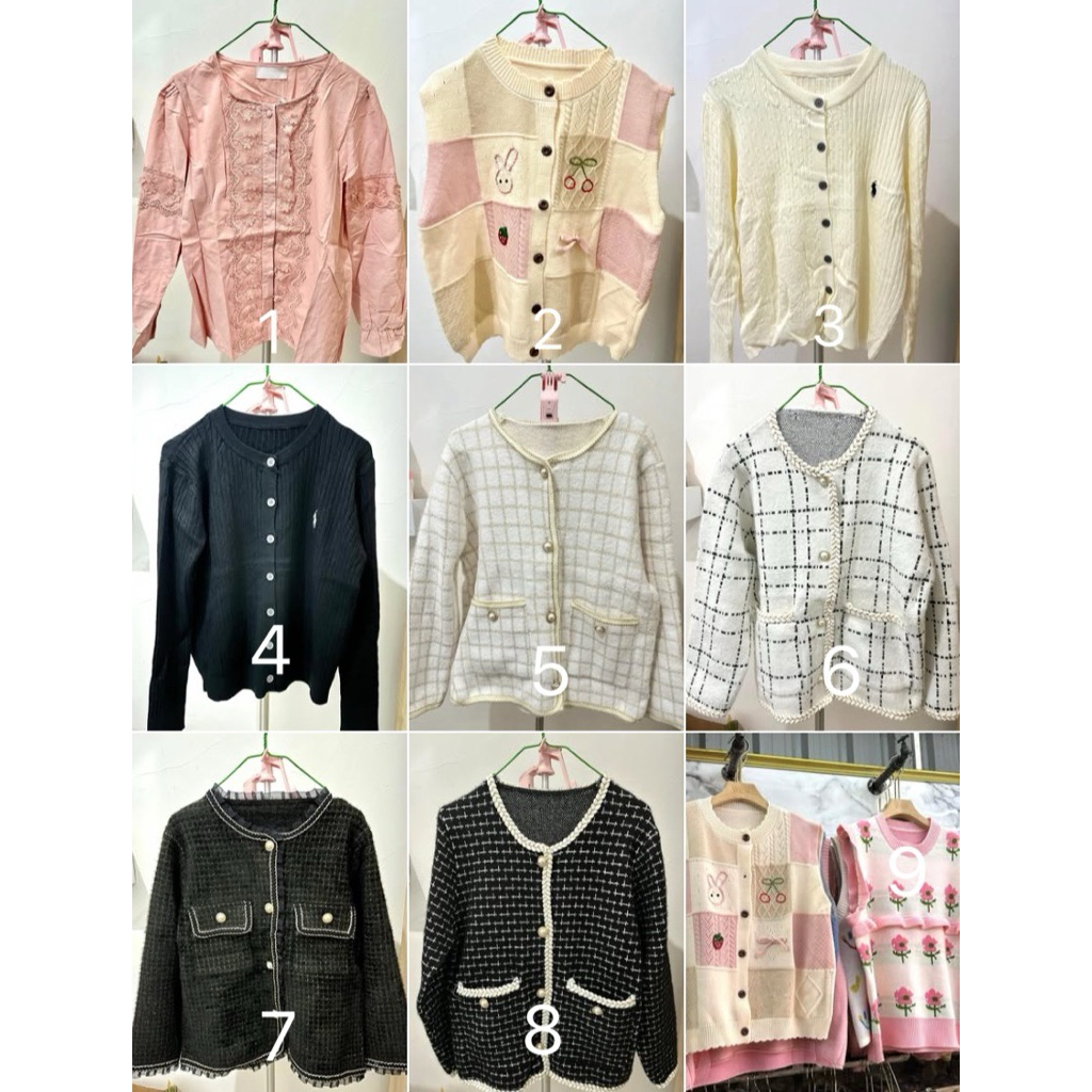 Blazer Tweed Premium, Cardigan Knit, Knit Vest, Blouse Premium Import