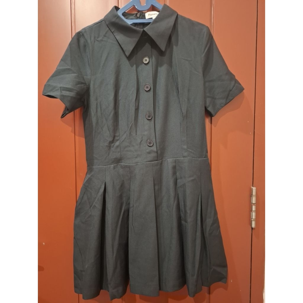 [preloved] pomelo pleated button-up dress