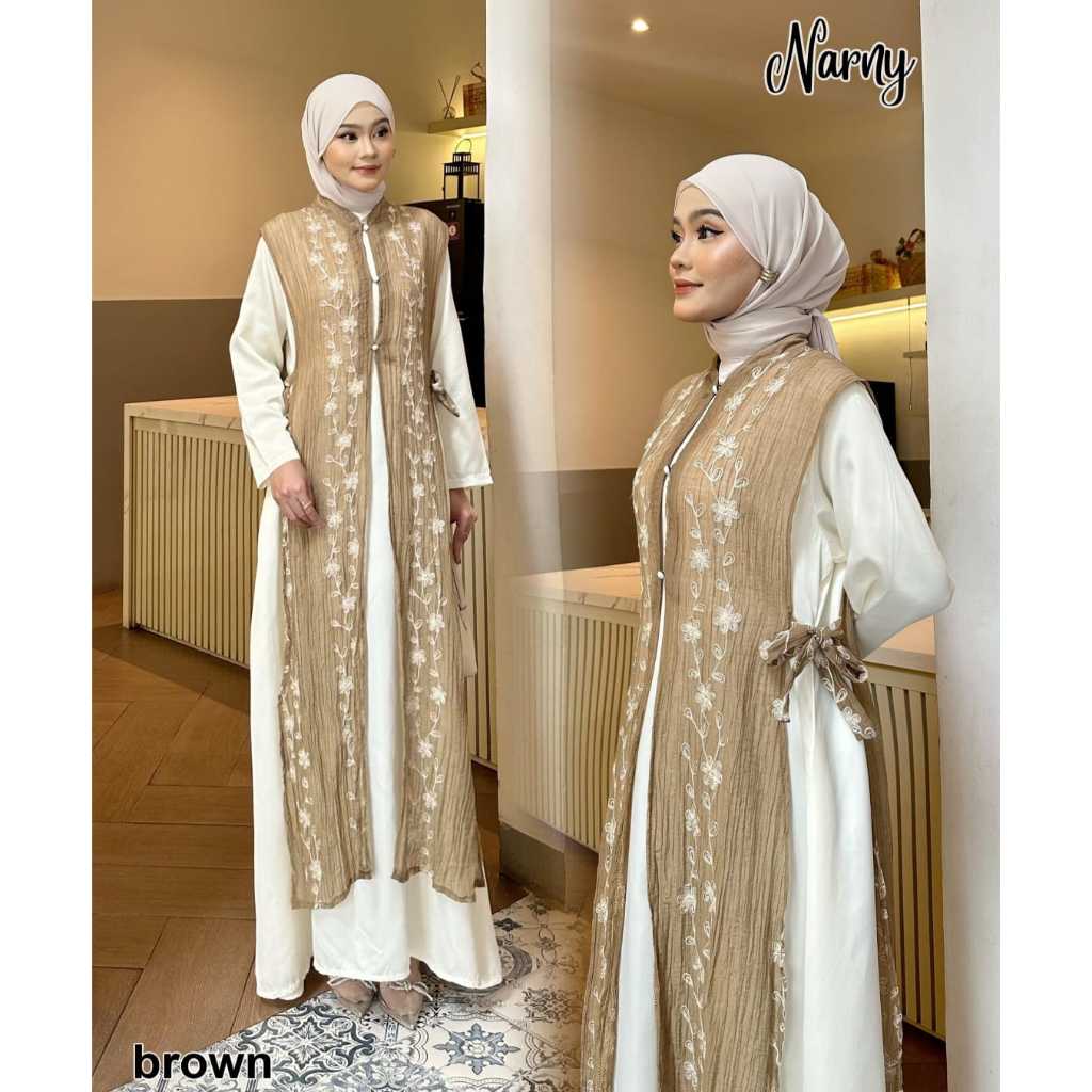 NARNY - Dress gamis by adnbusana | Gamis pesta mewah | Baju kondangan wanita kekinian | Dress gamis 