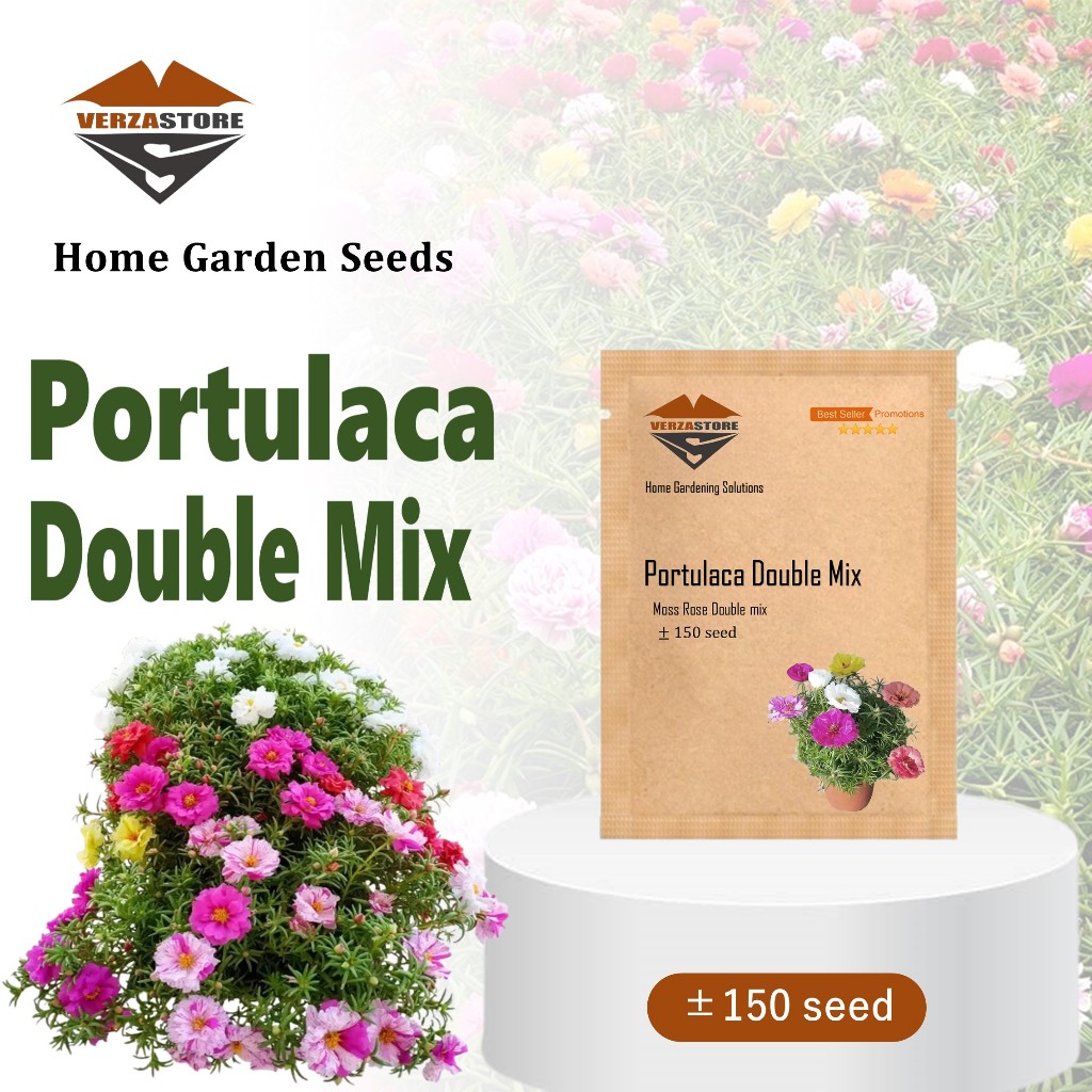 ±150 Biji - Bunga Portulaca Moss Rose Double Mix