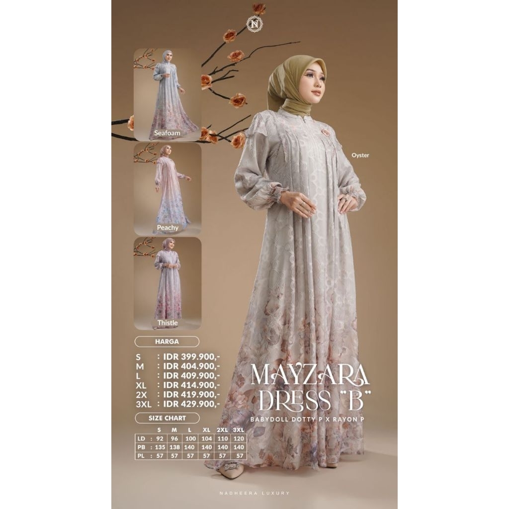 mayzara dress B by nadheera luxury/dress cantik original by nadheera/gamis kekinian/gamis terbaru 20