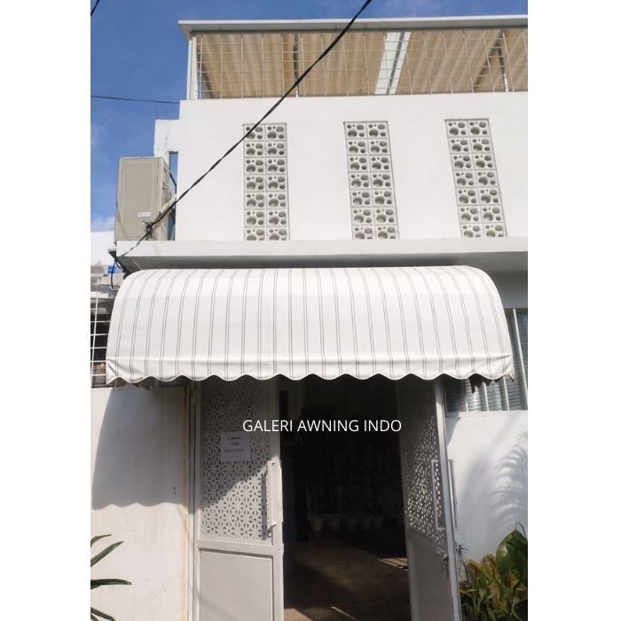 kanopi kain awning rangka melengkung warna putih gratis survei dan pemasangan se jabodetabek