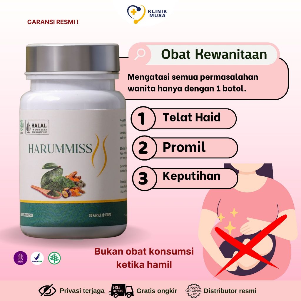 Harummiss - Obat Telat Dateng Bulan Telat Menstruasi 500mg