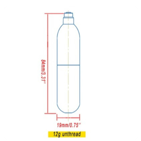 High Pressure Refillable Co2 Capsule 12g Steel Cylinder Reusable Co2 Cartridge for BB Gas Boback Sys