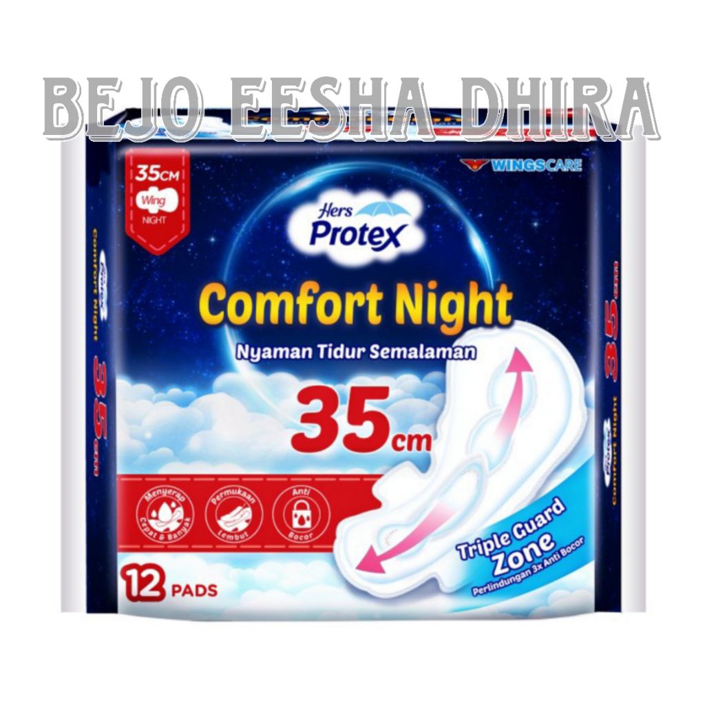 Hers Protex Comfort Night 35cm 12pads Pembalut Malam