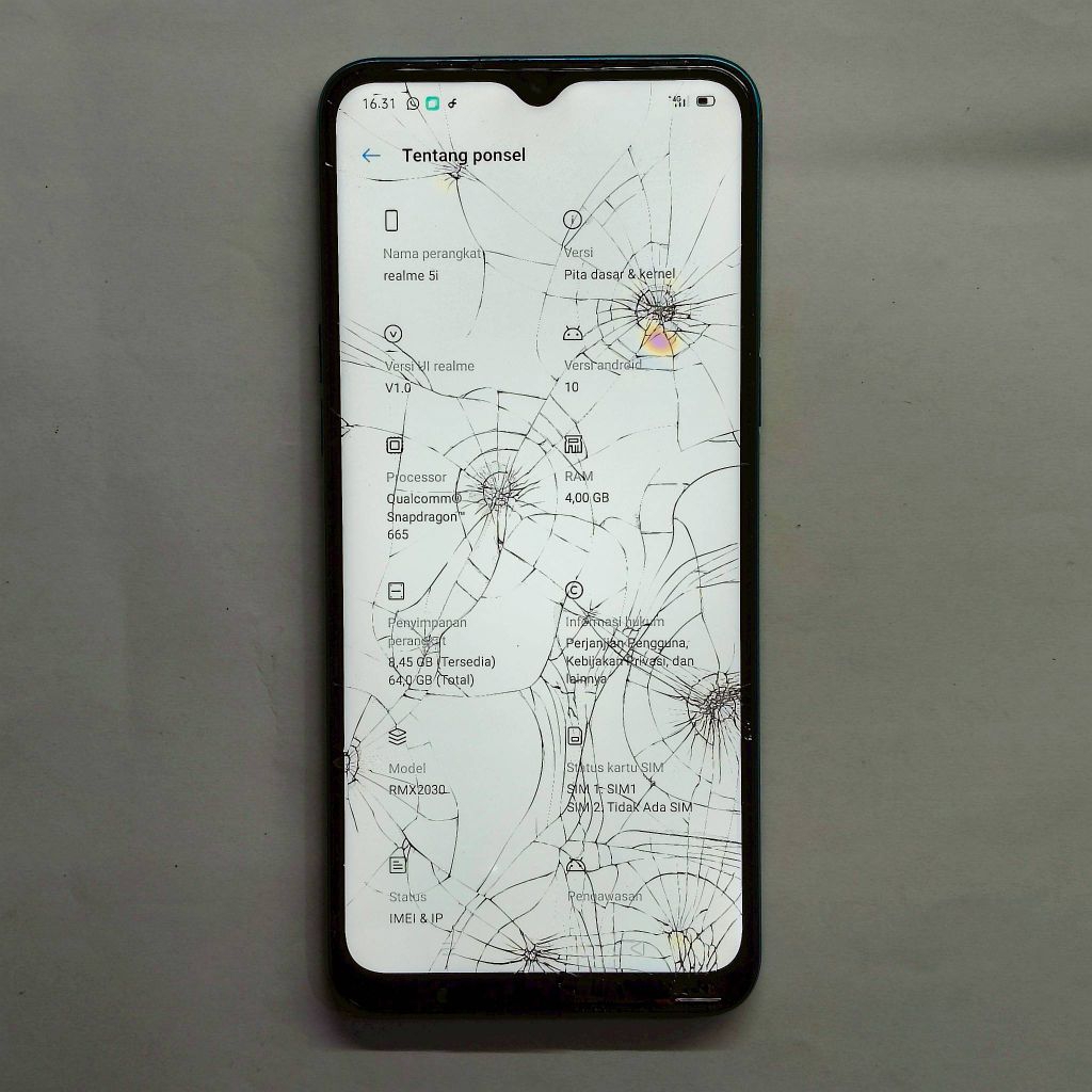 Lcd + Touchscreen Realme 5i Copotan Incell Super Minus Kaca Retak LCD-610
