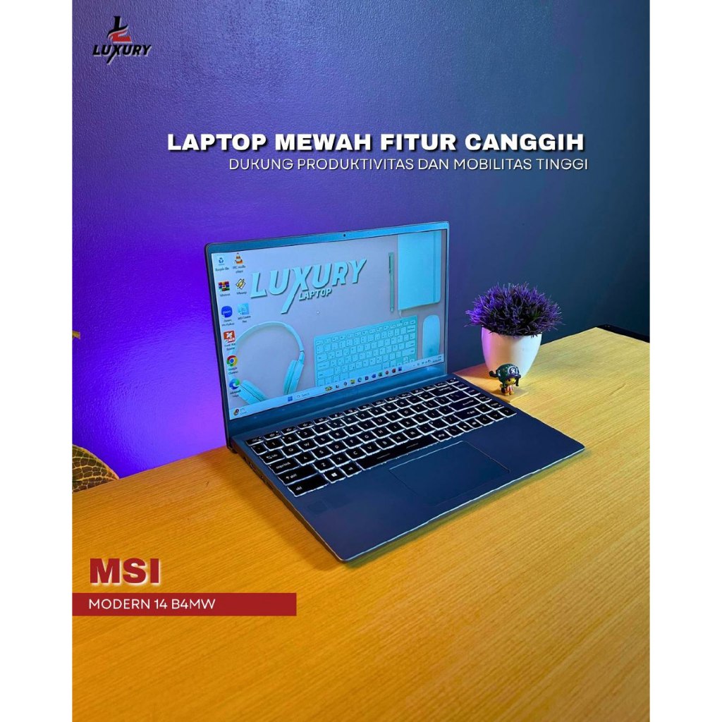 LAPTOP MSI MODERN 14 B4MW RYZEN 3 RAM 8GB SSD 512GB BACKLIGHT SECOND