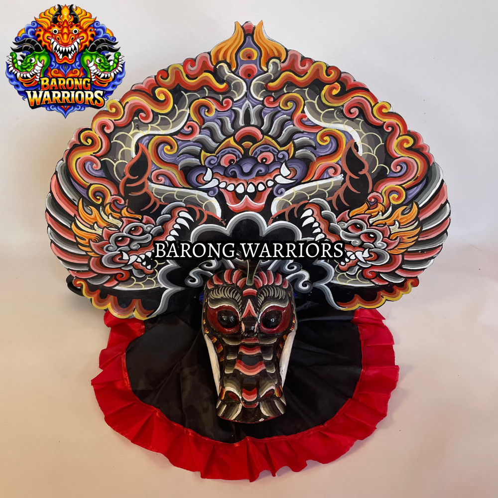 BARONGAN TRADISIONAL BARONGAN KAYU PENTAS WARNA MERAH MOTIF TELON GRATIS KEMUL