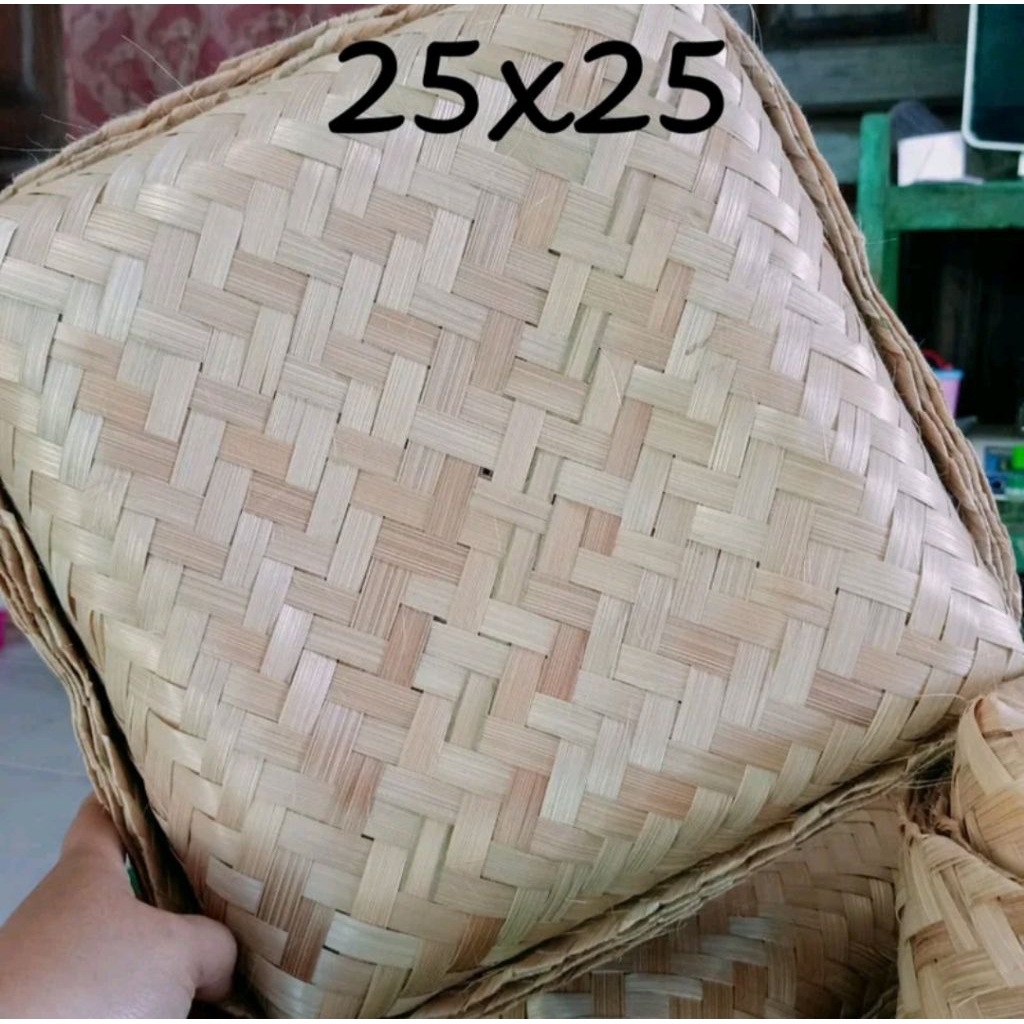 Besek bambu ukuran 25×25,box catering makanan,hampers dll