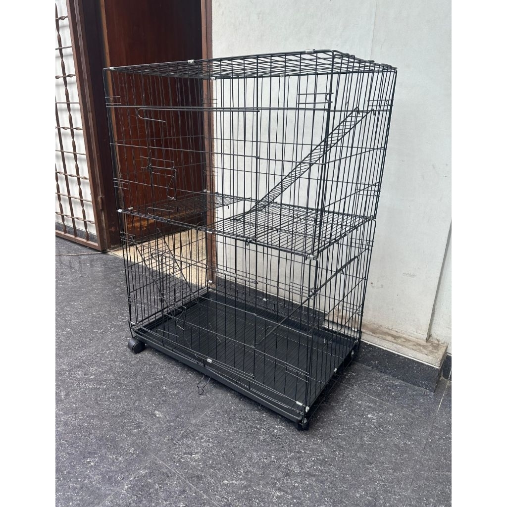 Kandang Kucing Tingkat 3 Besi Tebal Ukuran 105x75x45 cm
