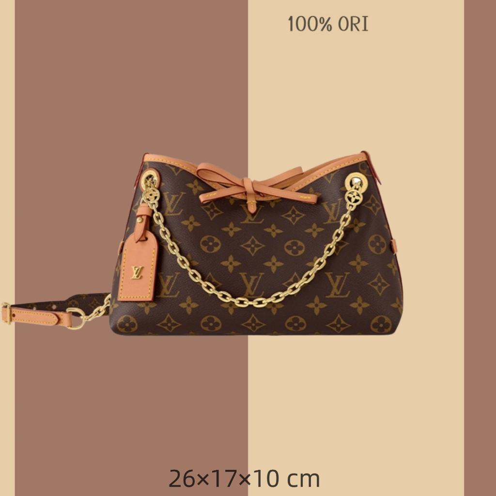 carryall BB Tas jinjing monogram, tas selempang serbaguna dan trendi, tas rantai, tas bahu/selempang