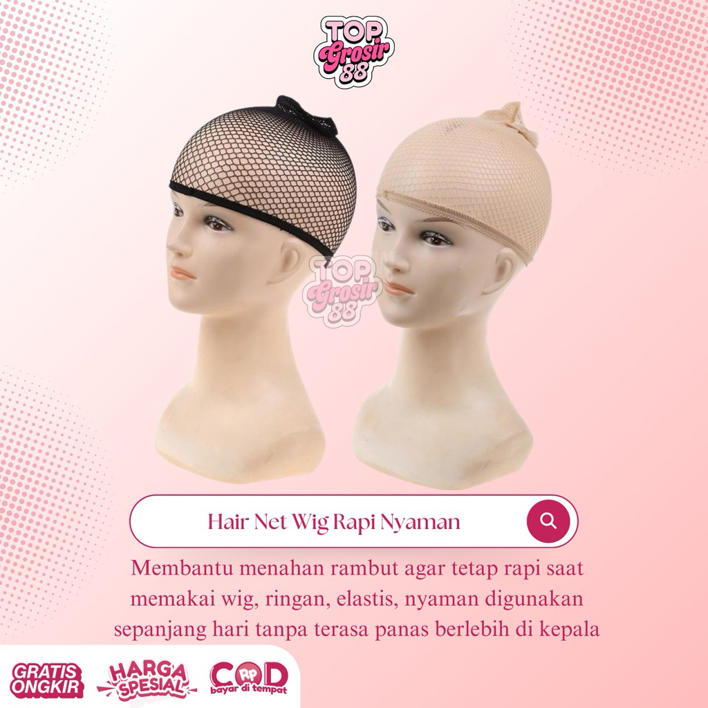 Jaring Rambut Wig Cap Hair Net Weaving Cap Jaring Wig