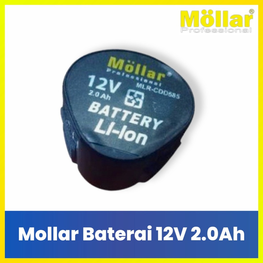 Mollar Baterai 12V 20V 2.0Ah 4.0Ah Battery Li-Ion Original Sparepart Mesin Baterai