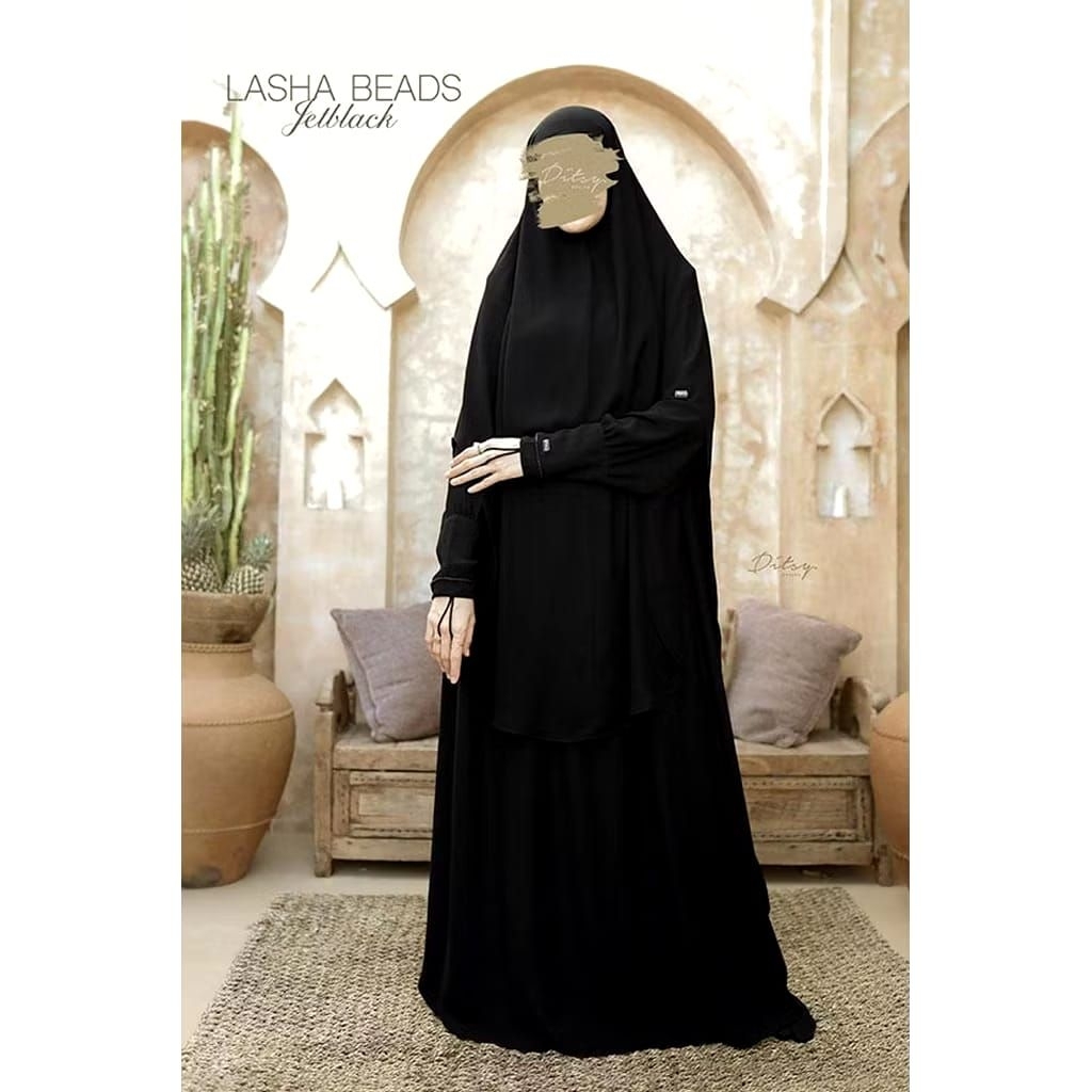 Lasha Beads Jetblack Ditsy