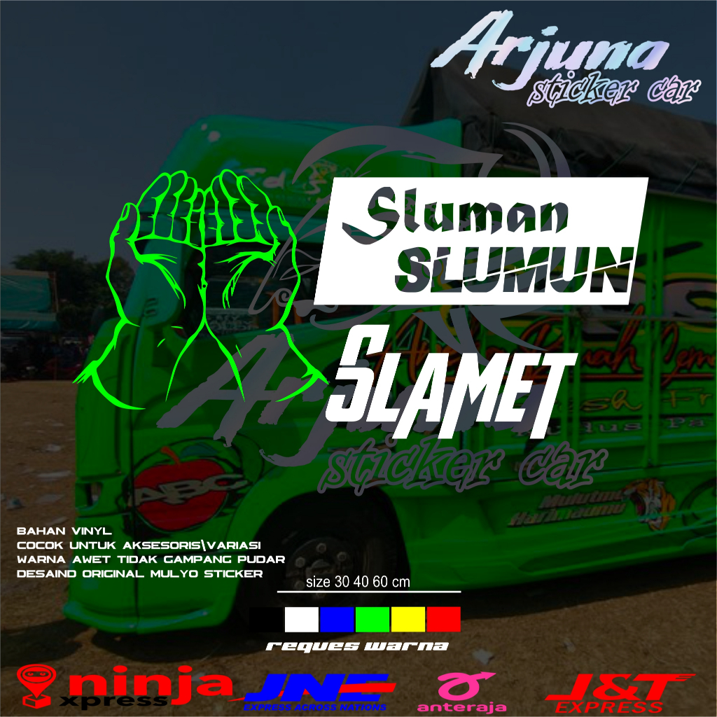 cutting sticker kata kata bijak sluman slumun slamet stiker mobil pick up