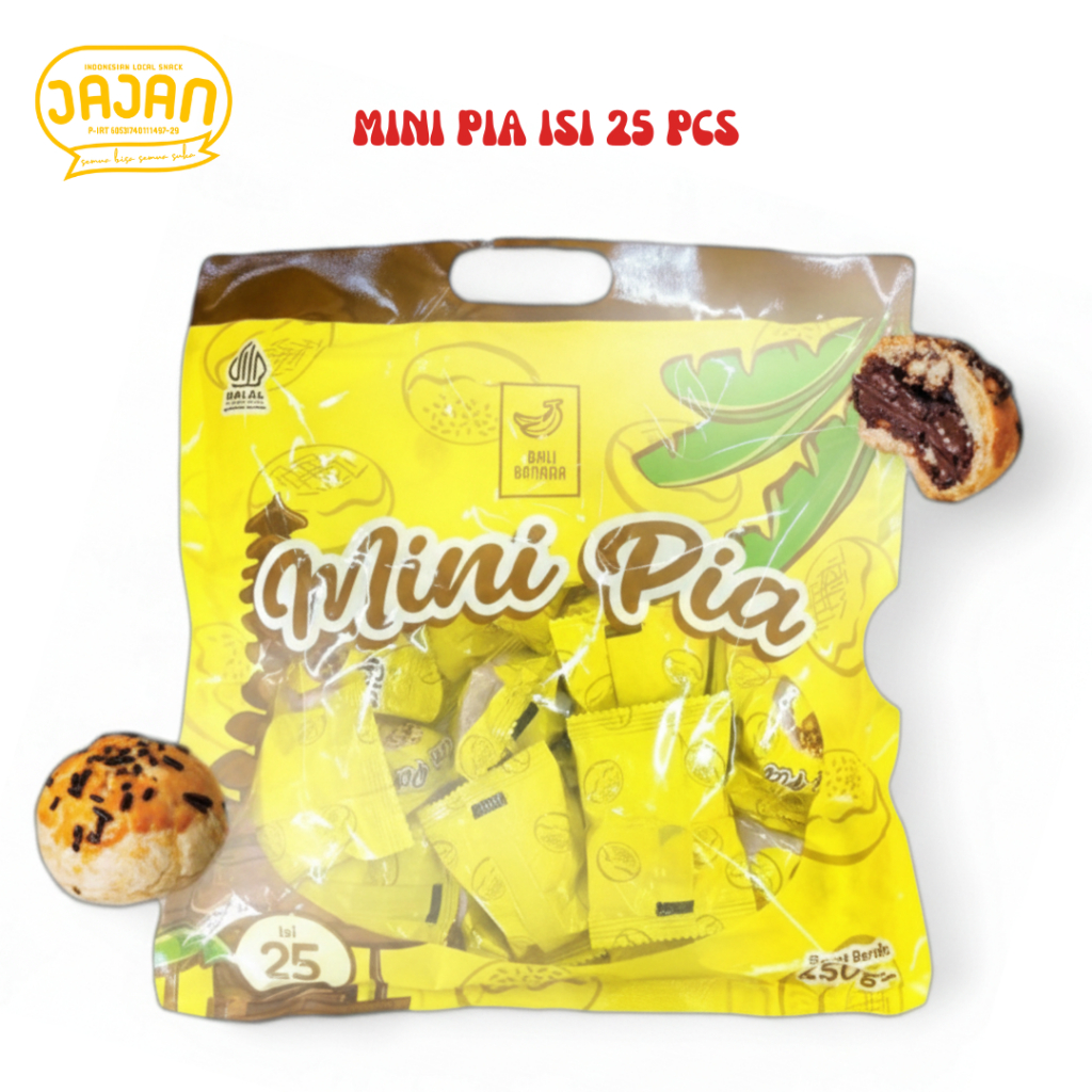 MINI PIA NANA ISI 25 PCS - BALI BANANA - Mini Pia Coklat Pisang - Pia Coklat - Oleh-oleh Khas Bali -