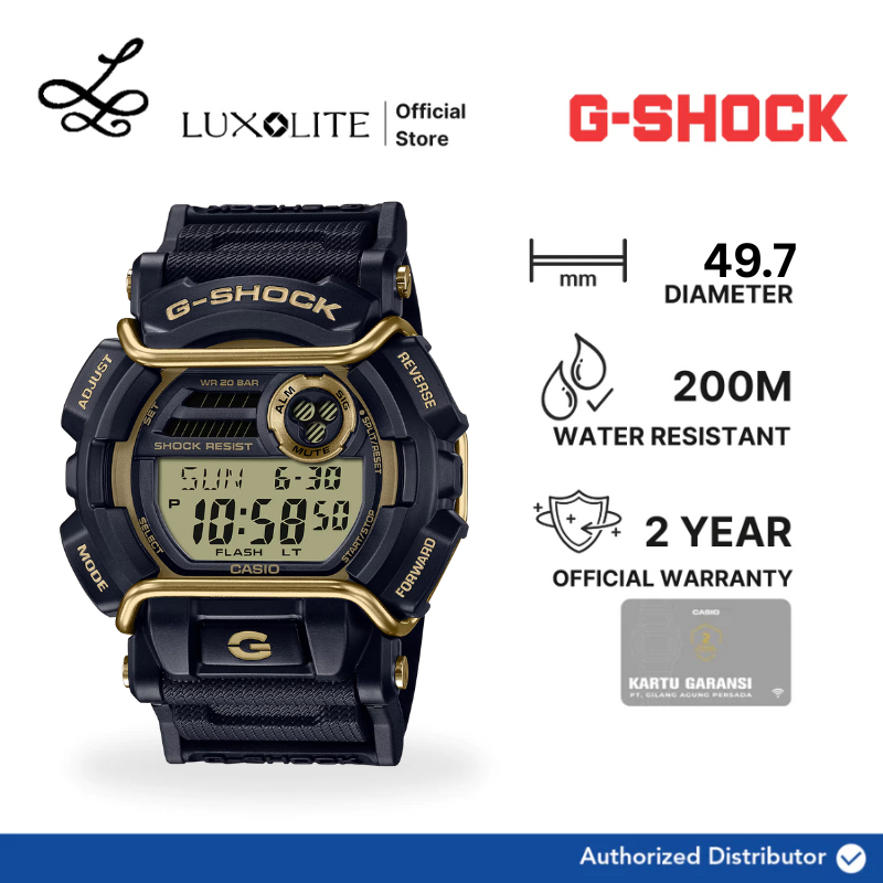 [Luxolite] Casio G-Shock Jam Tangan Pria GD-400GB-1B2DG/GD-400GB-1B2 Digital Analog Black Resin Stra