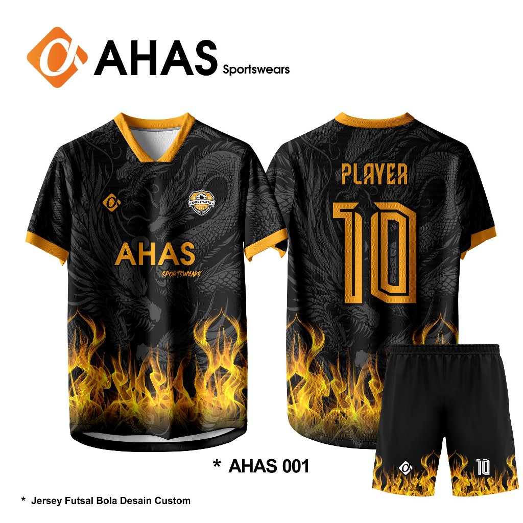 Jersey Futsal Custom Desain Logo Baju Bola Motif Naga AHAS 001