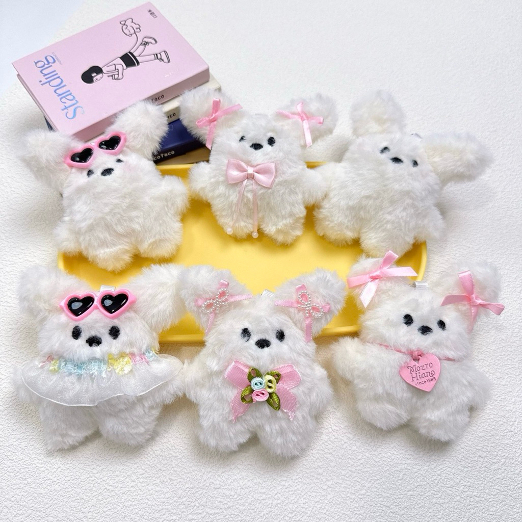 Teddy Bear Keychain | Bag charm beruang putih gantungan kunci teddy bear