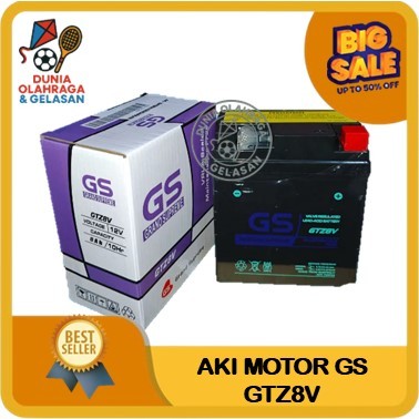 Aki Kering Accu MOTOR GS GRAND SUPREME GTZ8V 12V-8Ah MBTX7U / YTX7L-BS / YTZ8V / MTX7L / DGTZ8V