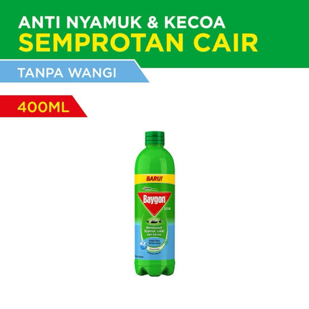 Baygon Cair Refill 400ml - Formula Tridaya, Efektif & Tahan Lama, Ramah Rumah Tangga