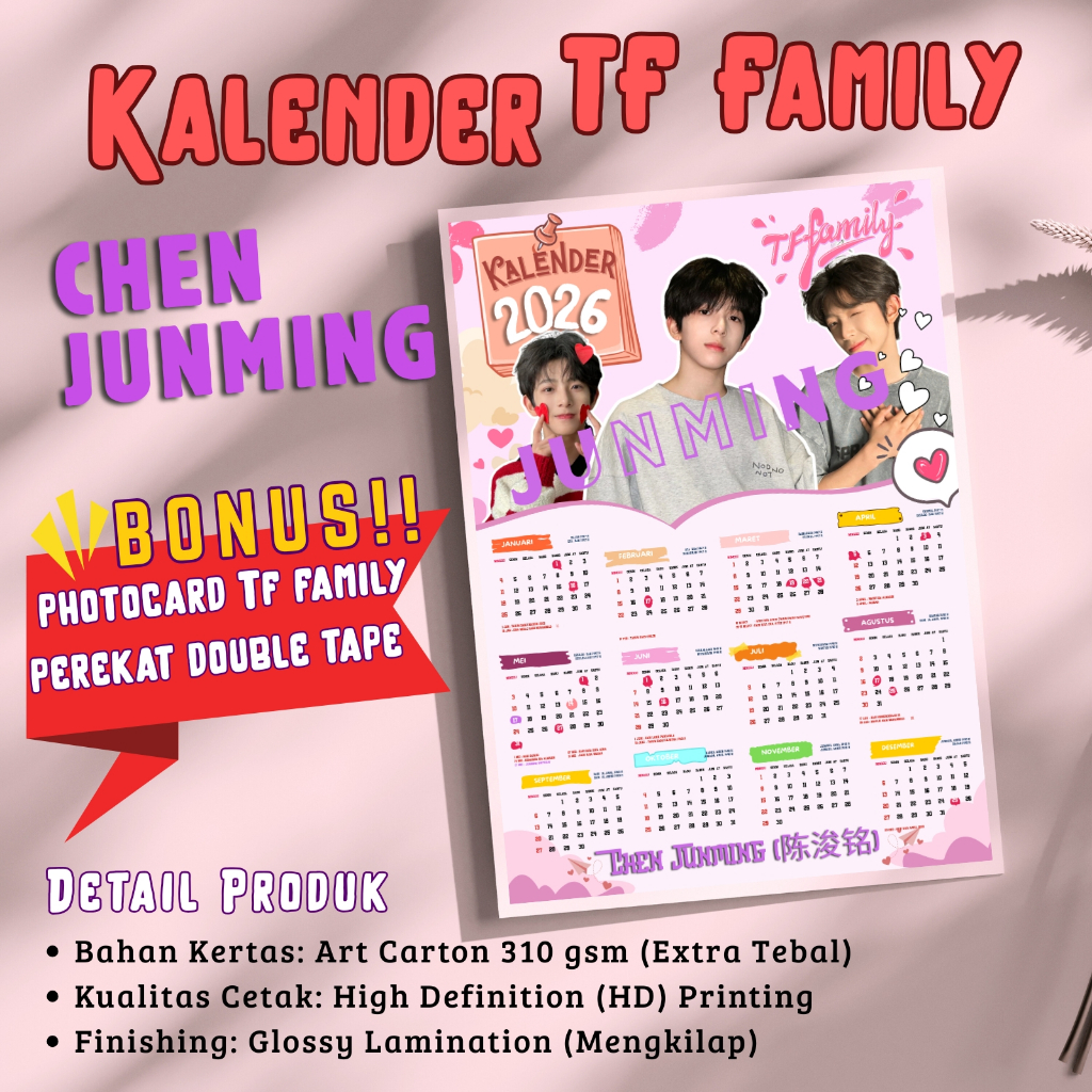 Kalender TF Family Generasi 4 Bonus Photocard dan Perekat