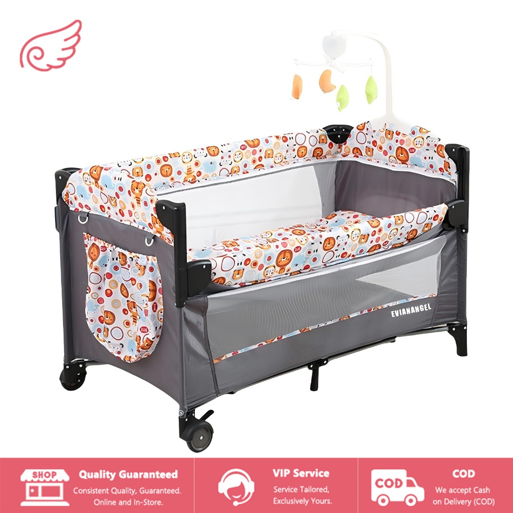 EVIANANGEL Box Bayi Tempat Tidur Bayi Portabel Travel Cot Bassinet Lipat Tempat Tidur Cosleeper Boks