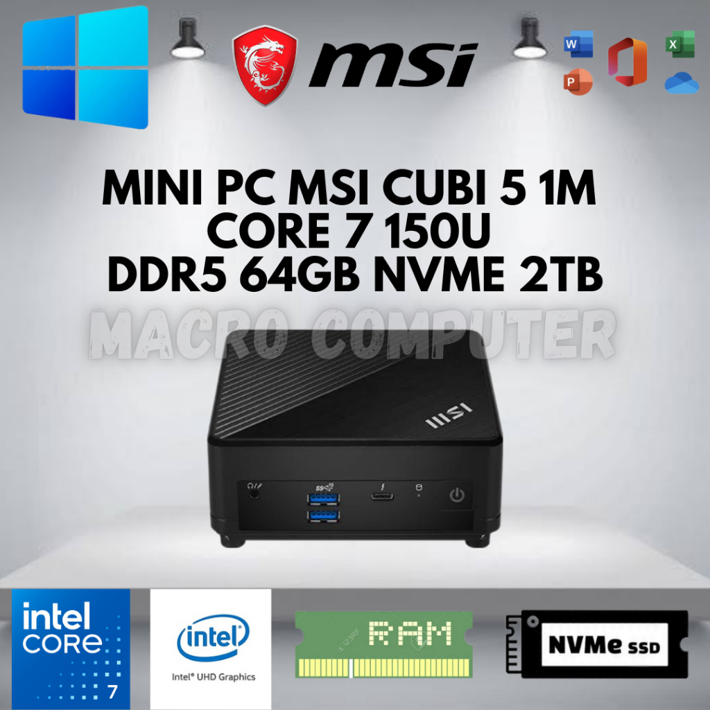 MINI PC MSI CUBI 5 1M CORE 7 150U FULLSET +RAM +SSD | MSI CUBI CORE 7 150U