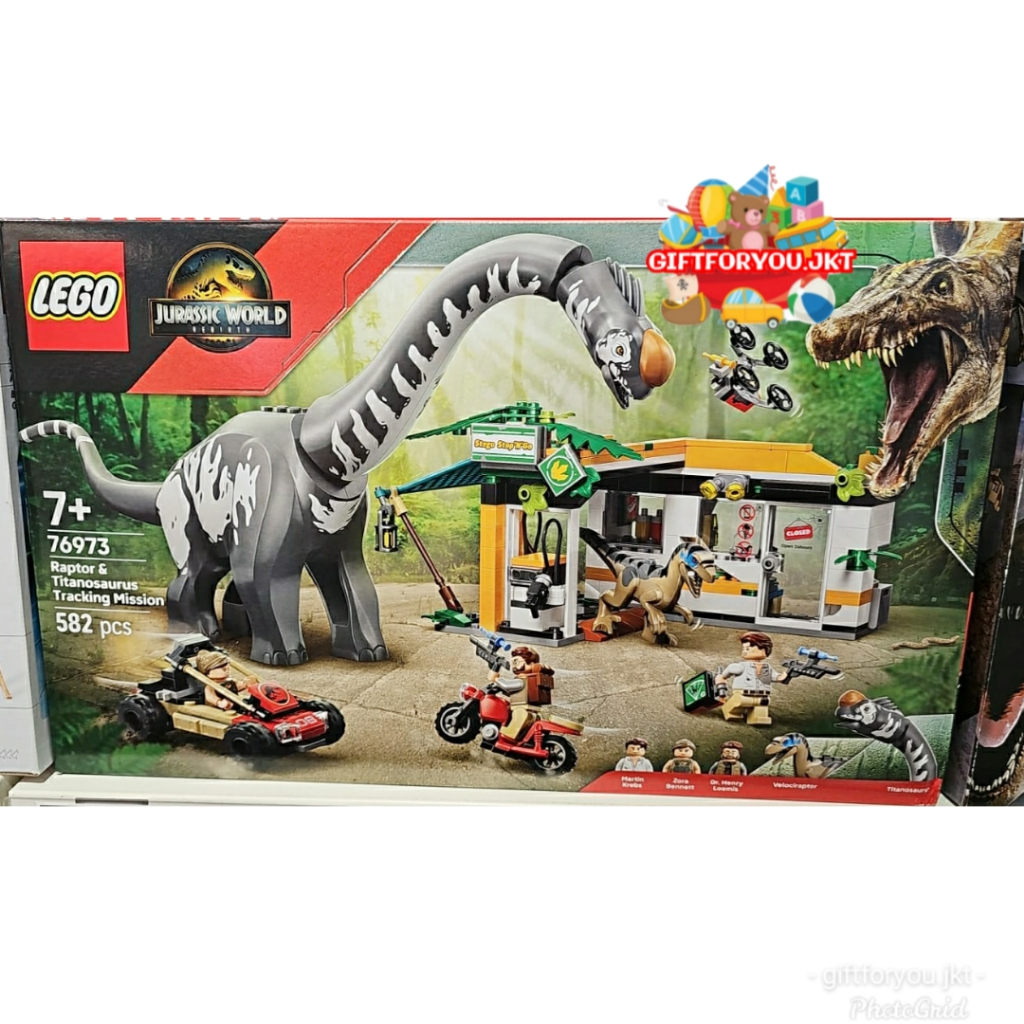 Lego 76973 Jurassic World Raptor & Titanosaurus Tracking Mission Kids Dinosaur Toy Building and Lear