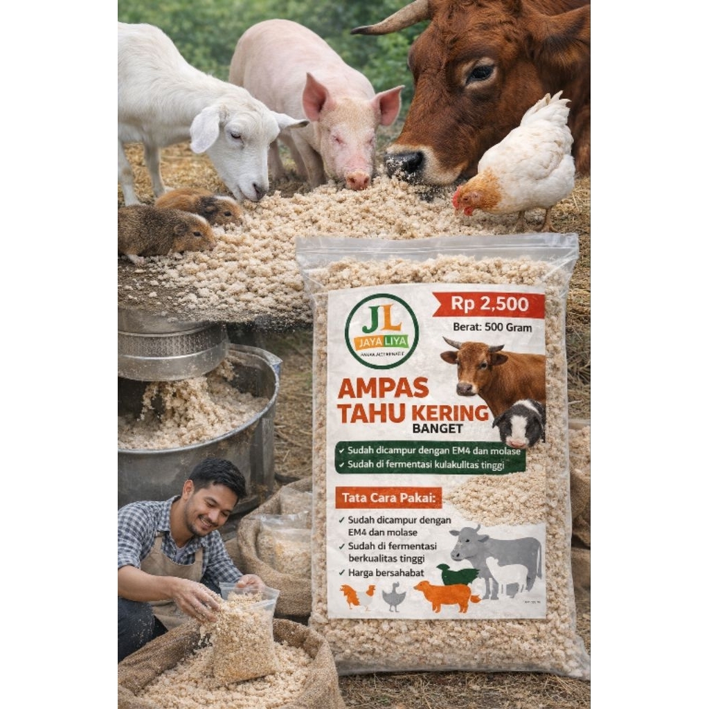 Ampas tahu kering fermentasi super hemat | Harga bersahabat