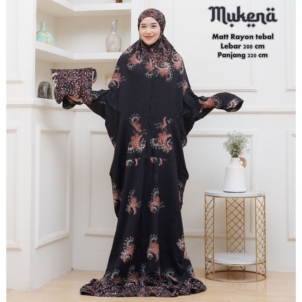 Mukena Lajuran Batik Cap Rayon Ori Mukena Terusan Dewasa Jumbo Mukena Batik Pekalongan Mukena Batik 