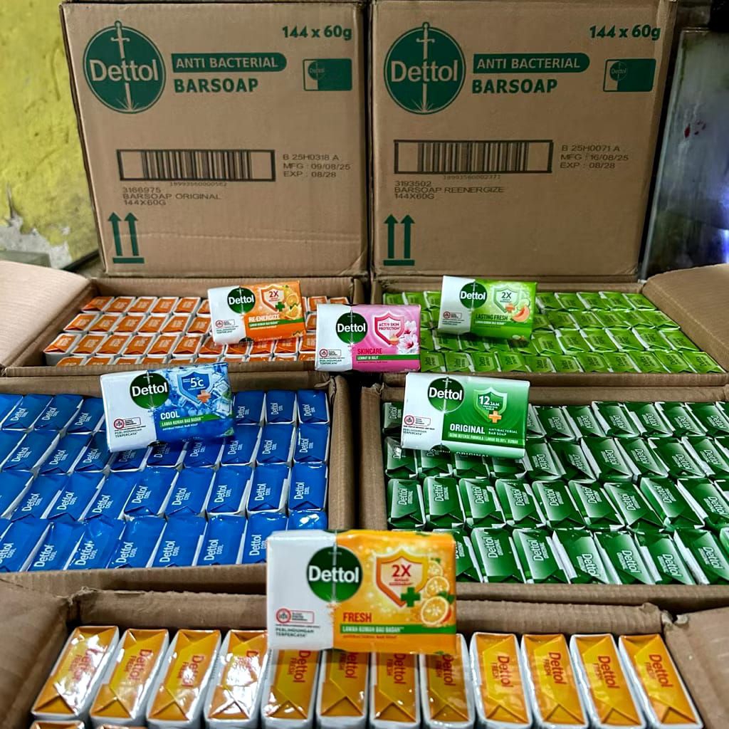 Dettol sabun batang 60 gr mix 1 dus 144pcs