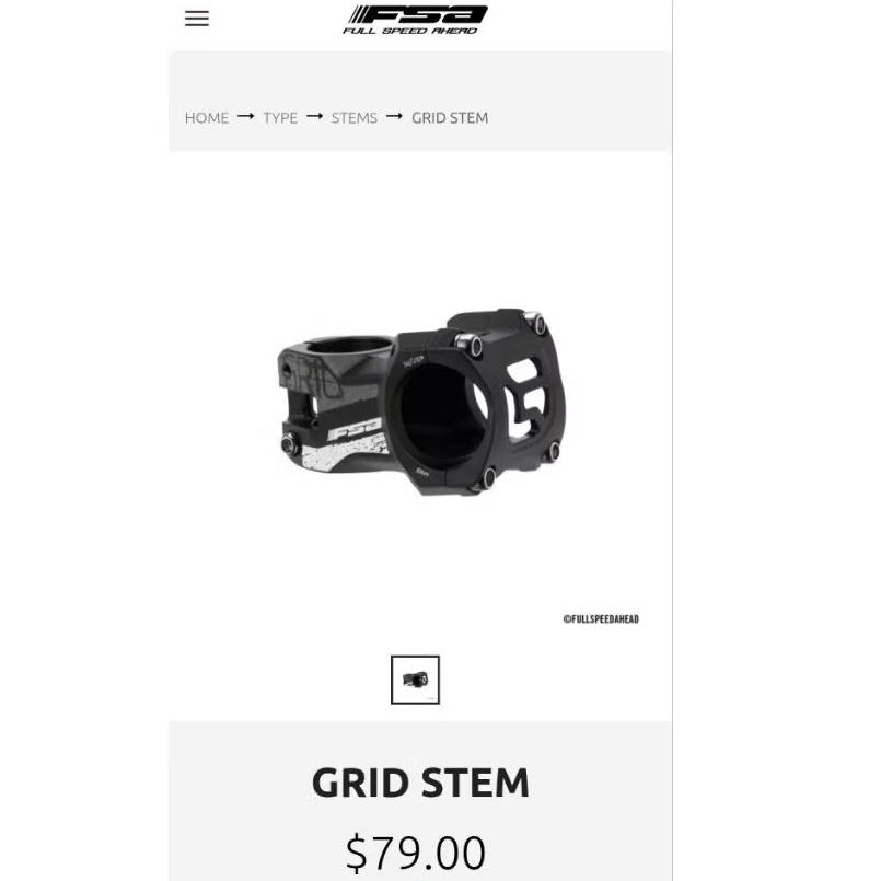 Stem FSA GRID STEM SECOND NORMAL