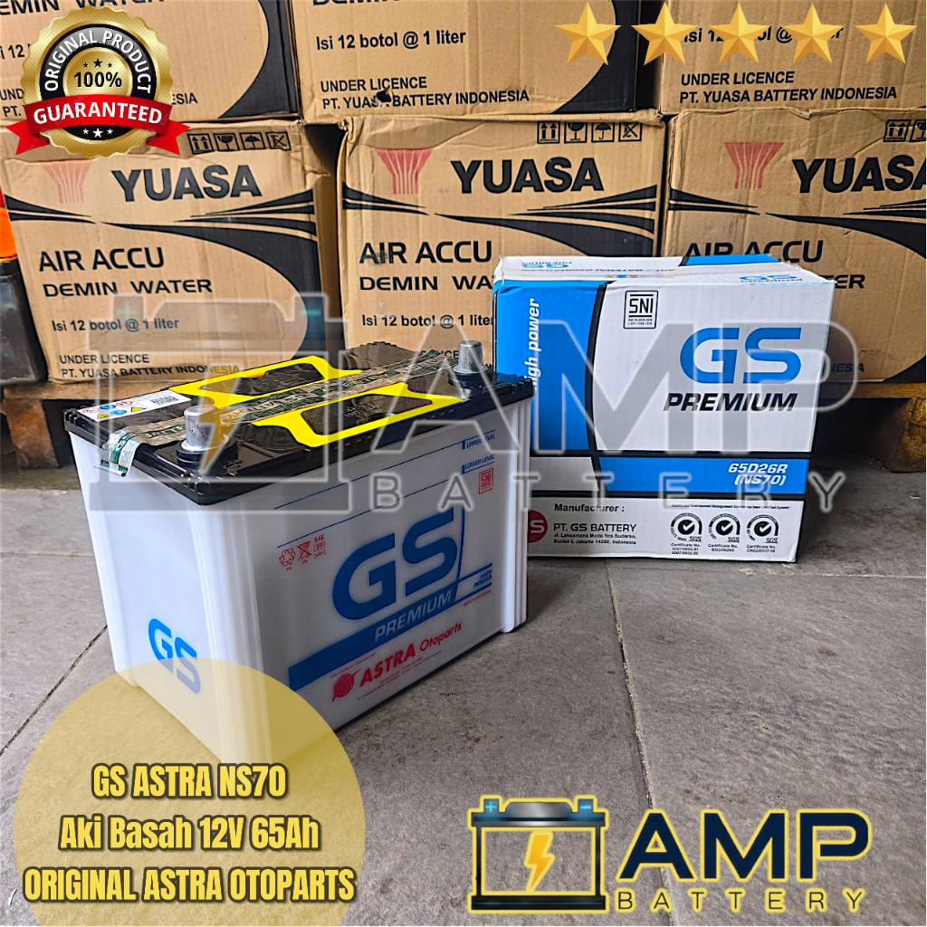 Aki Mobil isuzu Panther, Isuzu Traga NS70 GS Astra Premium Basah 65Ah Original