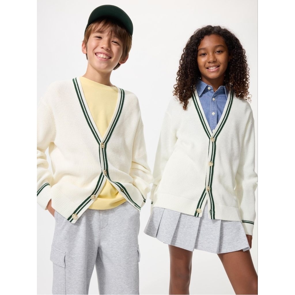 SALE KIDS Cardigan Rajut Washable Lengan Panjang UNIQLO