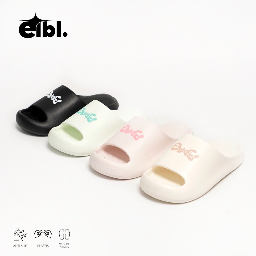 E Label - Swiss Sandal Selop Karet Wanita Sandal Slip On Fashion Wanita Kekinian Anti Slip