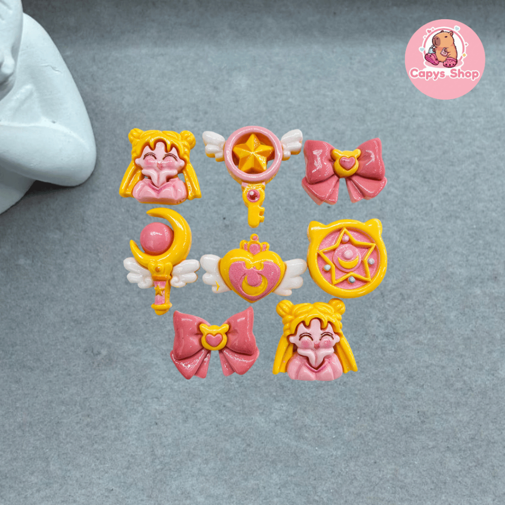 Sailormoon Aksesoris PIN Charm Huruf Alfabet Gesper Sepatu Sandal Pin Charms Motif Mainan Lucu Baru 