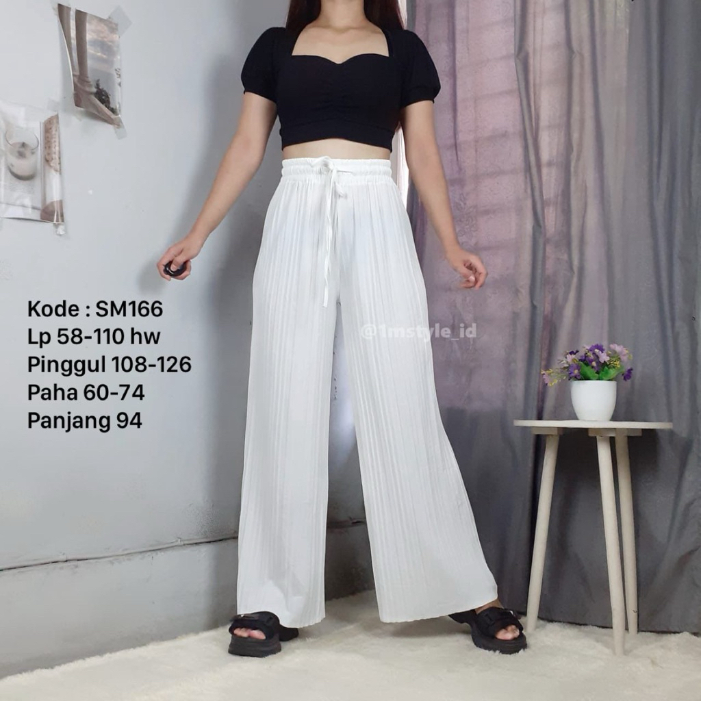 SM166 - Kulot Plisket Putih