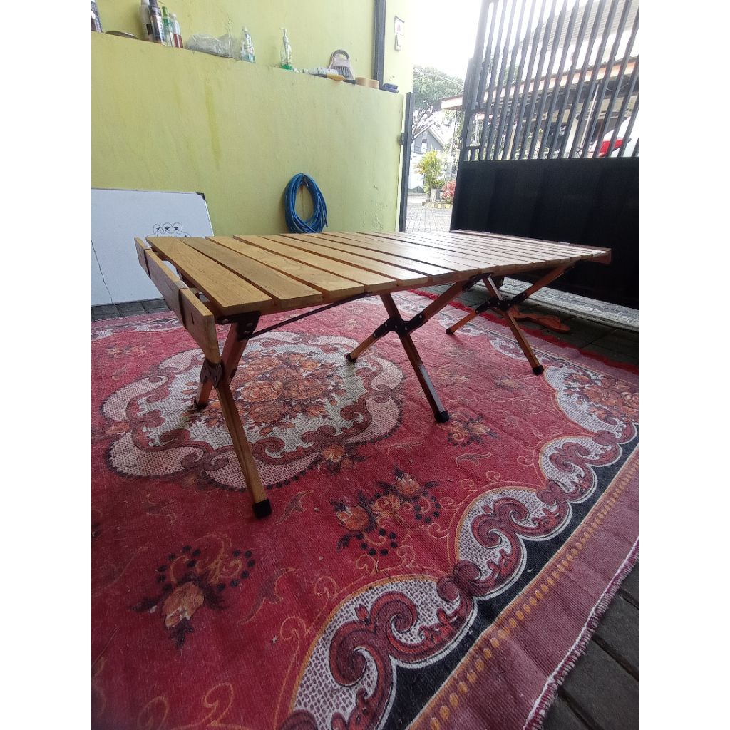 Meja kayu lipat outdoor glamping/camping jumbo