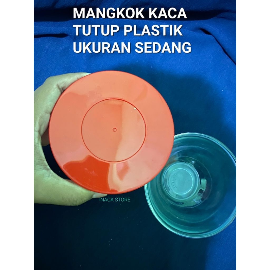 SET MANGKOK KACA TUTUP PLASTIK SEDANG (ISI 5 PCS) MANGKOK MPASI MANGKOK BUMBU