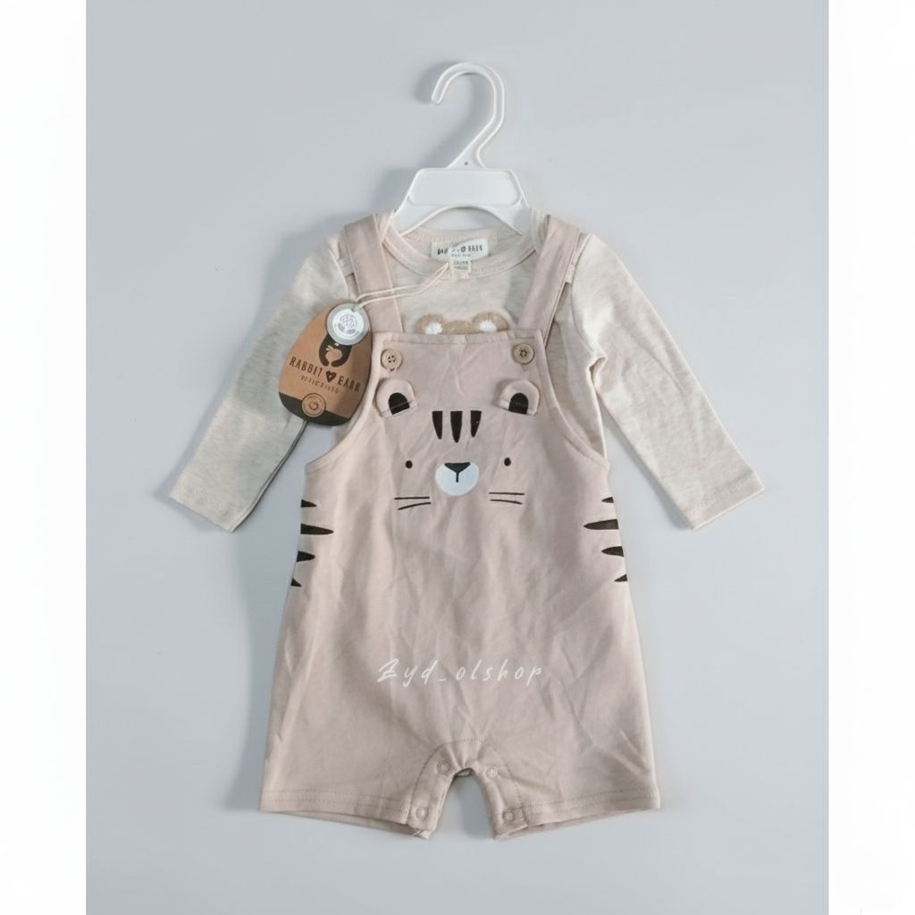 Set Overall Rabbit n Bear Baby boy 3-6M | Set Overall RNB bayi laki-laki