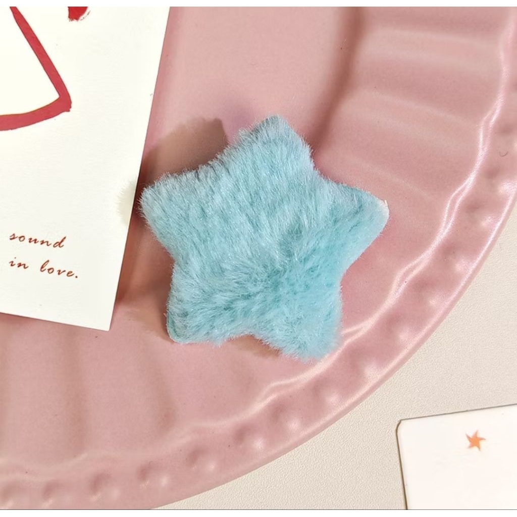 Jepit Rambut Bintang Korea Jepitan Rambut Bulu Lembut Bintang