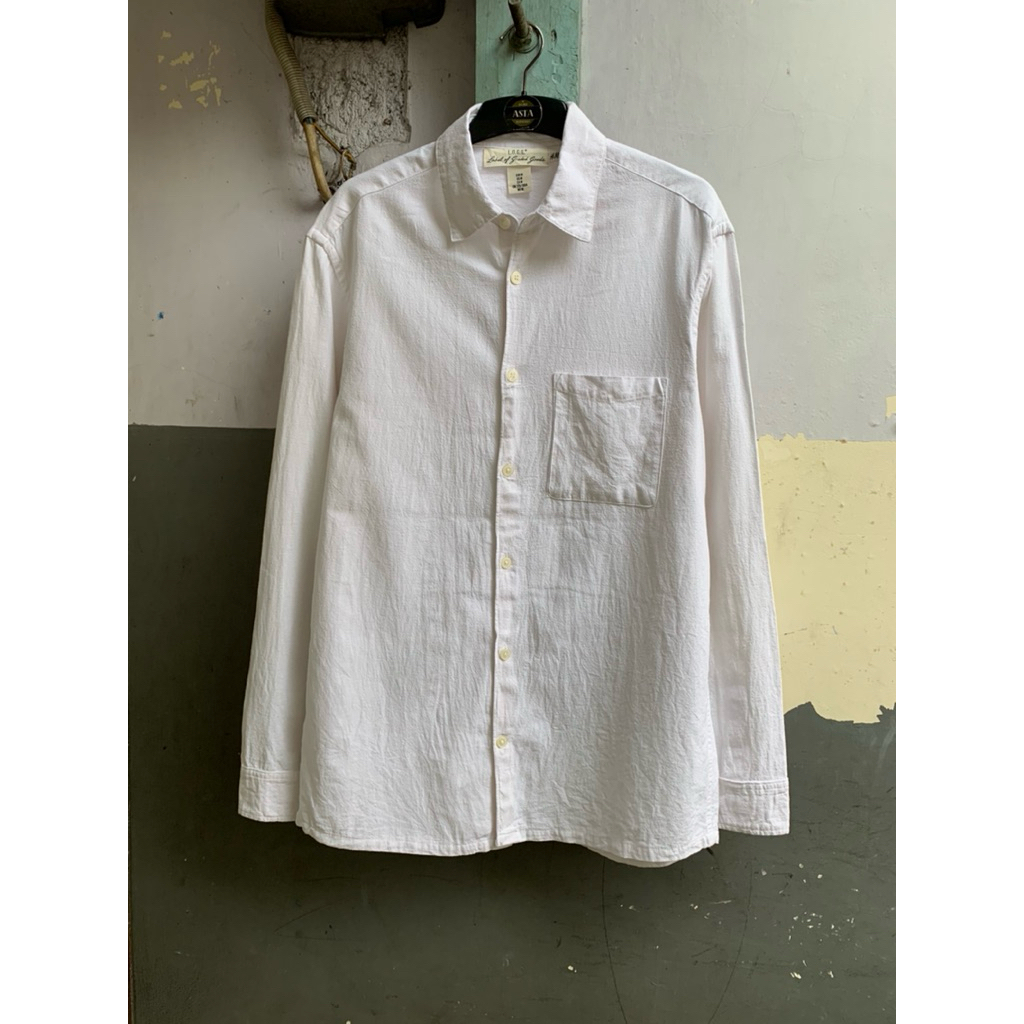 kemeja pria H&M linen polos lengan panjang preloved
