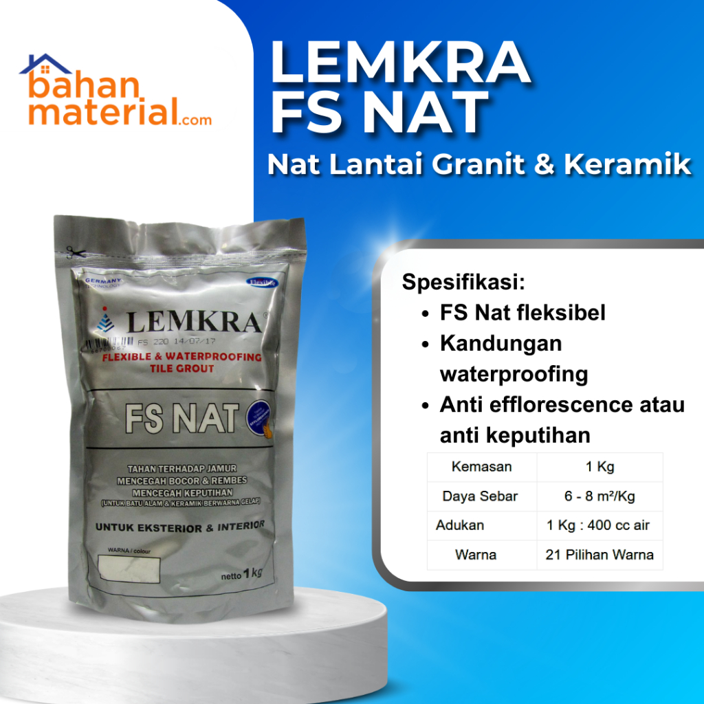 Semen Nat lantai 1 Kg Waterproof || Lemkra Nat Keramik Anti Jamur Fleksibel