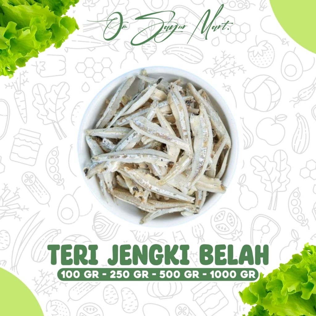 ikan teri kacang jengki belah tanpa kepala 100gram