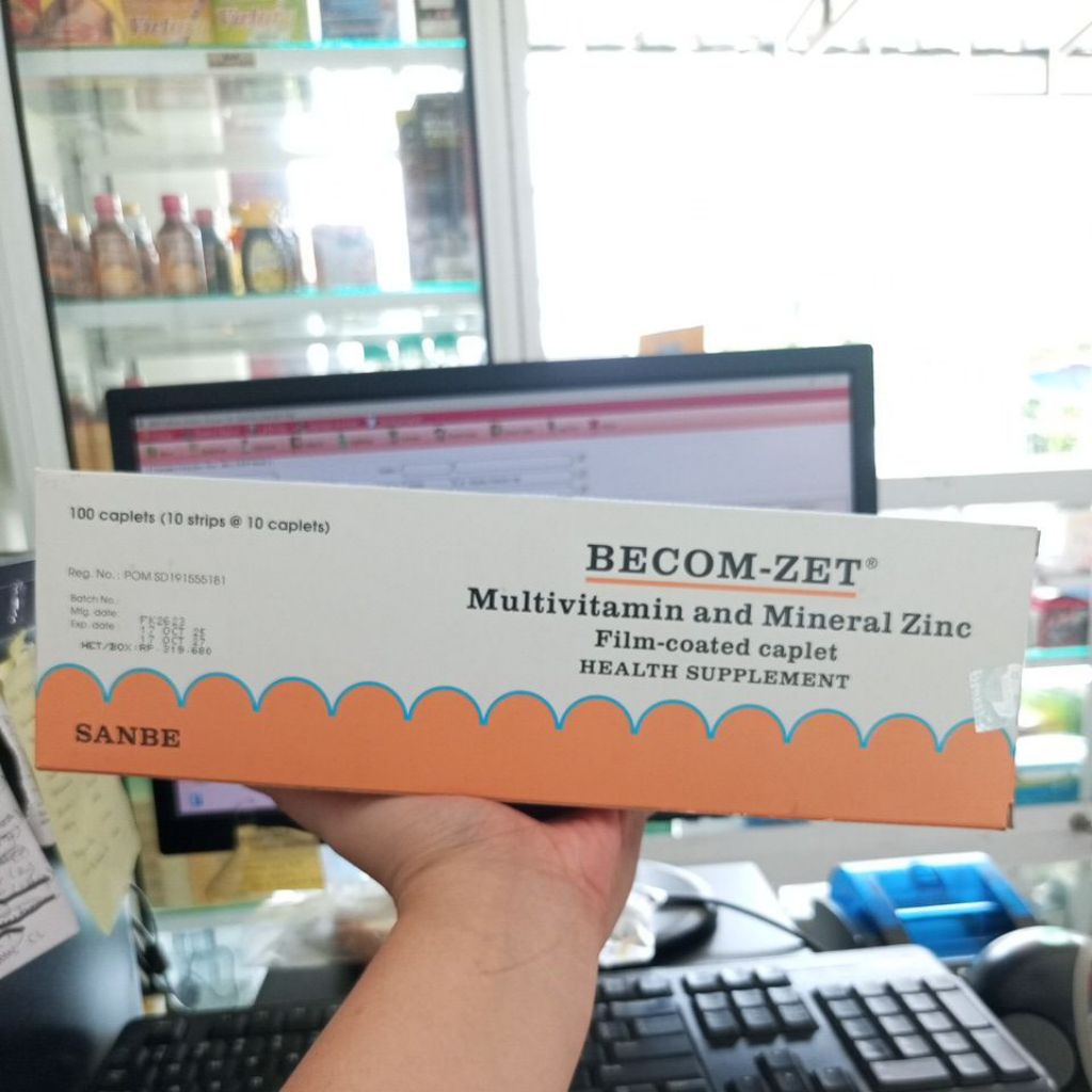BECOM-ZET Multivitamin Tablet dengan Zinc untuk Daya Tahan Tubuh