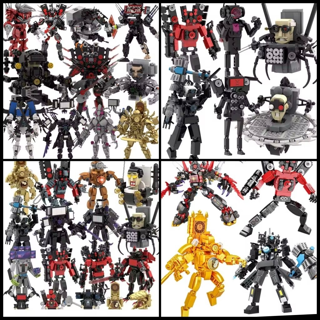 Mainan Figure Balok Susun Jam Titan Skibidi Toilet Giga Titan Speakerman Update Titan Clockman Titan