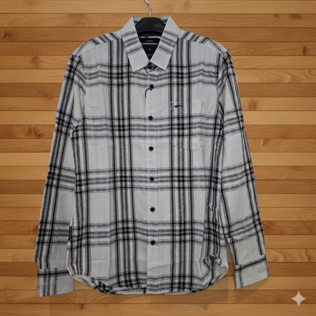 Kemeja panjang Cardinal Jeans - Krem kotak