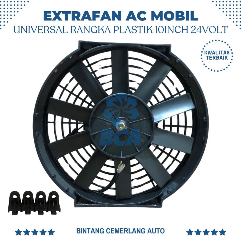 EXTRAFAN 24 VOLT 10 inch AC Mobil Rangka Plastik Extra Fan AC 10 Inci
